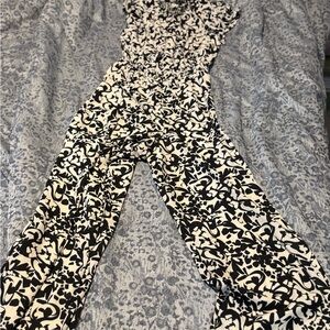 1. State Black and Cream Patterned Jumpsuit